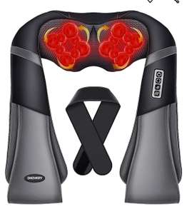 TAKRINK Masajeador Shiatsu 16 Cabezales de Masaje Integrados Masajeador de Hombros Cuello 3 Niveles