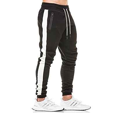 Tansozer Pantalon Chandal Hombre Jogger Hombre Pantalon Deporte Hombre Algodon Tenis Jogging Pantalon Running Deportivo Hombre Slim Fit Sweatpants Negro L