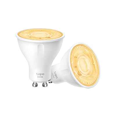Tapo TP-Link L610 (2-Pack) - Bombilla LED Inteligente Wifi sin necesidad de Hub, Blanco Cálido 2700K, 350 lumens, Cap GU10, Regulable, Compatible con Alexa, Echo y Google Home