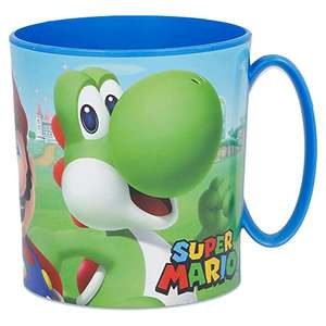 Taza infantil de plástico reutilizable para microondas de 350 ml de Super Mario