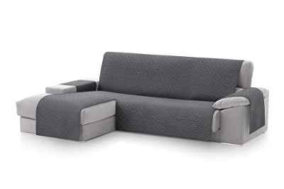 Textilhome - Funda Cubre Sofá Chaise Longue Circus, Protector para Sofás Acolchado Brazo Izquierdo. Tamaño -200cm. Color Gris (Visto DE Frente)