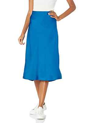 The Drop Maya Falda con efecto seda para Mujer, Azul Clásico, 4XL Grande