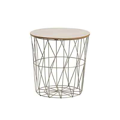 THINIA HOME 0 Mesita de Centro Redonda Storage 41x40cm, One Size