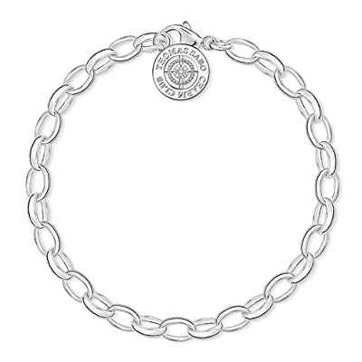 Thomas Sabo Charm Club Pulsera con charm con diamantes para mujer, plata de ley 925, DCX0001-725-14