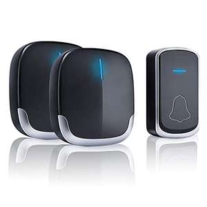 Timbre Inalámbrico Exterior Impermeable con Indicador LED alcance 300m con 2 receptores