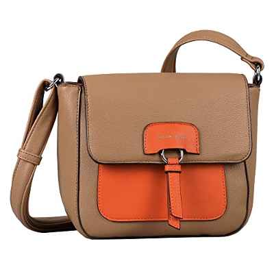 Tom Tailor Bonnie, Bolsa con Solapa M sin Cremallera para Mujer, Mezcla de nugat