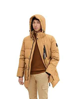 TOM TAILOR Hombre Parka amortiguador con poliéster reciclado 1032487, 15078 - Otter Brown, XXL