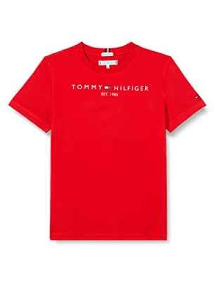 Tommy Hilfiger Camiseta Essential S/S, Rojo (Deep Crimson), 80 Unisex niños