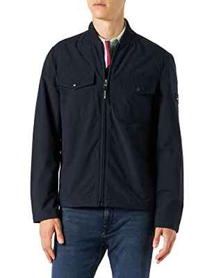 Tommy Hilfiger Cotton Bomber Jacket Chaqueta, Desert Sky, L para Hombre
