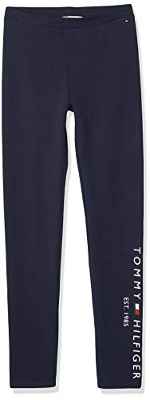 Tommy Hilfiger Essential Legging Pantalones, Azul Marino Crepúsculo, 7 años para Niñas