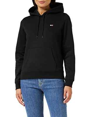 Tommy Hilfiger Tjw Regular Fleece Hoodie Sudadera, Negro (Black), L Mujer