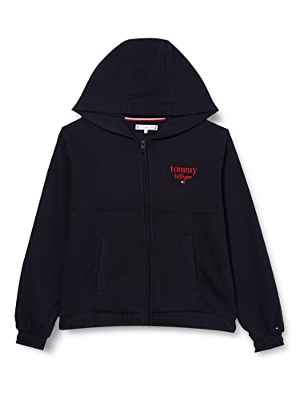 Tommy Hilfiger Tommy Graphic Zip Through Cremallera Pesada, Cielo del Desierto, 10 años para Niñas
