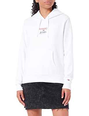 Tommy Jeans Dw0dw13573 Sudadera, White, XL para Mujer