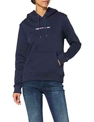 Tommy Jeans TJW Linear Logo Hoodie Suter, Azul Marino (Twilight Navy), S para Mujer