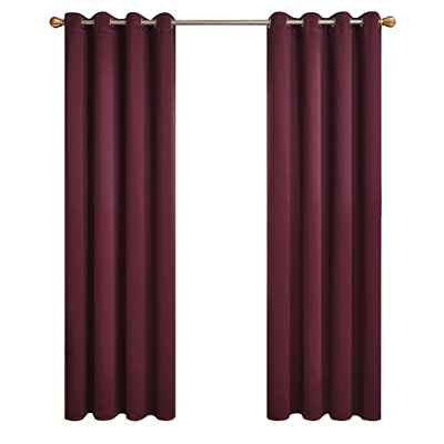 Topfinel Cortinas Salon Modernas Termicas Aislantes Opacas con Ojales para Cocina Habitacion Infantil Dormitorio 2 Piezas Rojo Oscuro 140x175