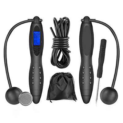 TOQIBO Cuerda para Saltar de Alta Velocidad sin Cable Comba de Crossfit, Boxeo, MMA Cuerda de Salto Longitud Ajustable 2 Formas de Entrenamiento Fitness en Casa, Oficina o Gimnasio