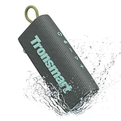 Tronsmart Trip Altavoz Bluetooth 10W, Altavoz Portatil Bluetooth 5.3, IPX7 Waterproof, Micrófono Incorporado, True Wireless Stereo y Asistente de Voz, 20 Horas de Reproducción-Gris
