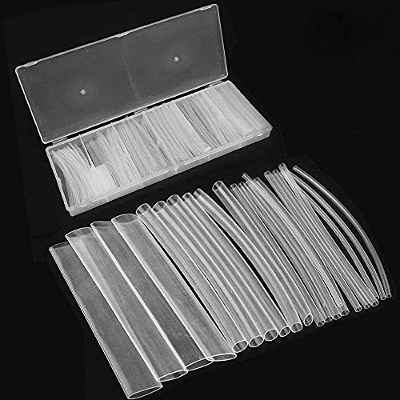 Tubo Termoretractil Transparente,2: 1 Tubo termorretráctil forrado 6 Tamaños Envoltura de Alambre Termorretráctil Tubería Kit de Envoltura