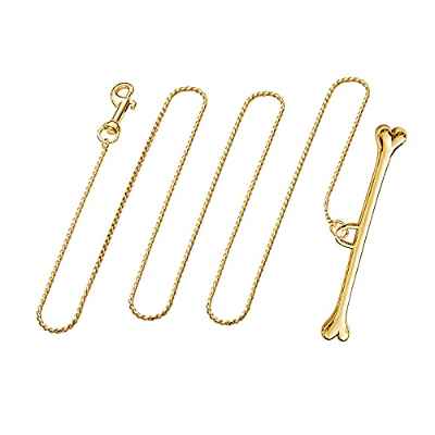 TZL Correa para Perros, Correa para Perros Dorada, Correa para Perros Antimordedura para un Entrenamiento Duradero para Caminar, Adecuada para Perros Pequeños y Medianos (100 cm, Dorado)