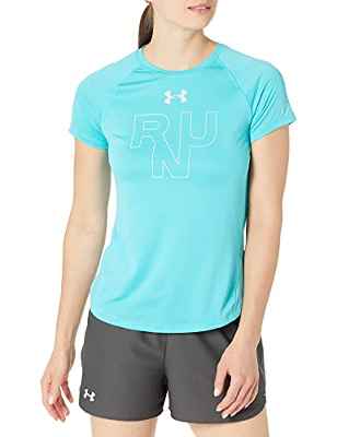 Under Armour Qualifier Run Camisa Manga Corta, Mujer, Azul, MD