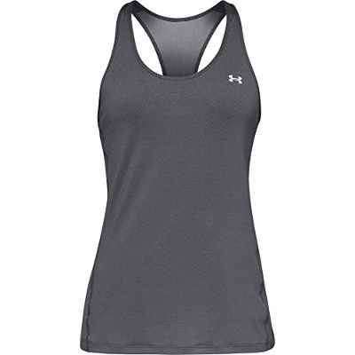Under Armour UA Heatgear Racer, Camiseta sin Mangas Mujer, Pitch Gray Light Heather/Metallic Silver, S