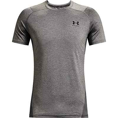 Under Armour Ua Hg Fitted, Camiseta Para Hombre, Gris (carbon Heather Black), L