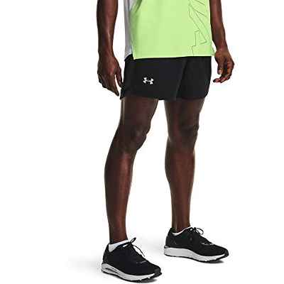 Under Armour Ua Launch Sw 5'', Cómodos Pantalones Cortos Hombre, Negro (black Reflective), L