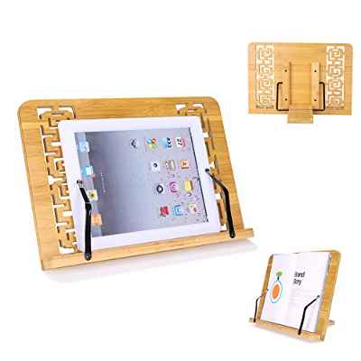 UNIQUEBELLA Soporte de Libro Lectura Atril Ajustable Plegable Estantes Escritorio Portátil para Leer Papeles (Hueco, Mediano)