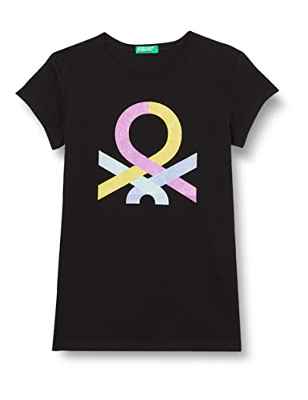 United Colors of Benetton Camiseta 3I1XC105O, Negro 100, 160 para Niñas