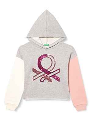 United Colors of Benetton Camiseta M/L 35TMC201N Sudadera con Capucha DE Manga Larga, Multicolor 901, 122 para Niñas