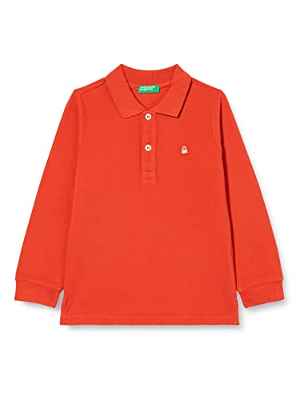 United Colors of Benetton Camiseta Polo M/L 3089G3009 Manga Larga, Rojo Oscuro 29L, 98 para Niños