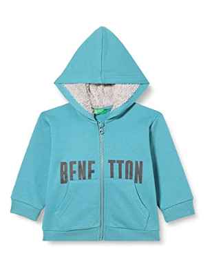 United Colors of Benetton Chaqueta con Gorra M/L 3JLXG501D Sudadera con Capucha DE Manga Larga, Azul 16R, 110 para Niños