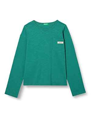 United Colors of Benetton M/L 3F42C106V Camiseta DE Manga Larga, Verde Marino 1B0, 122 para Niñas