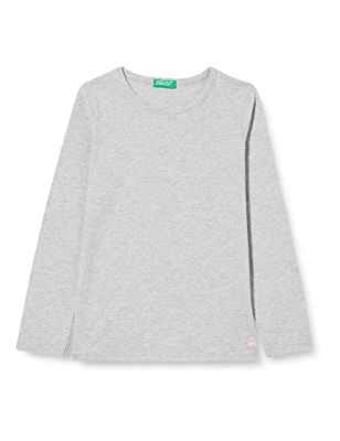 United Colors of Benetton M/L 3I1XC107G Camiseta DE Manga Larga, Grey Melange 501, 122 para Niñas