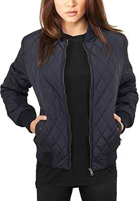 Urban Classics Ladies Diamond Quilt Nylon Jacket-Chaqueta Mujer Blau (navy 155) 36