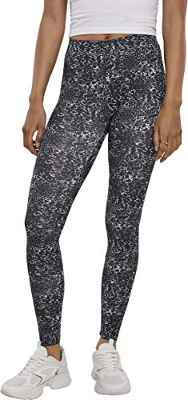 Urban Classics Mallas para Mujer AOP Leggings, Blanco/Negro, XXXXXL
