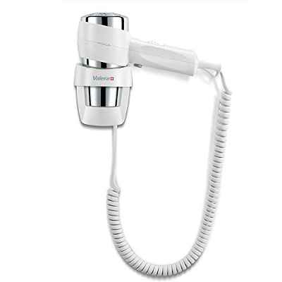 Valera Action Super Plus 1600 White, secador de pelo con soporte de pared, 1600 vatios, Color Blanco/Cromo