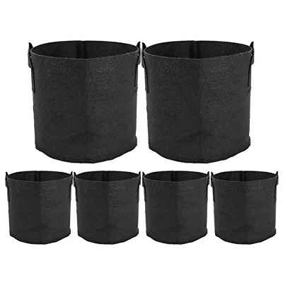 ValueHall Bolsas de Cultivo Saco para Plantas 6Pcs Contenedor de Macetas de Tela no Tejida Bolsa de Siembra para Flores Vegetales Patata Zanahoria Tomate Growing Bag V8020 (26 L)