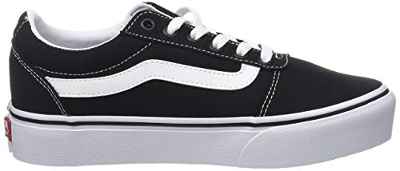 Vans Ward Platform Canvas Zapatillas Mujer, Negro (Canvas) Black/White 187), 42 EU (8 UK)