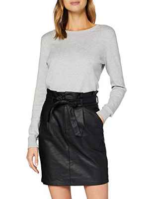 Vero Moda VMEVA HR Paperbag Short Coated SKT Noos Falda, Negro/Mango: Revestido, S para Mujer