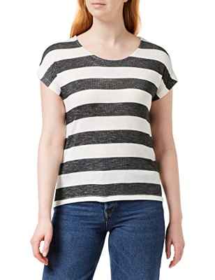 Vero Moda Vmwide Stripe S/l Top Noos Camiseta, Schwarze Und Weiße Streifen, M para Mujer
