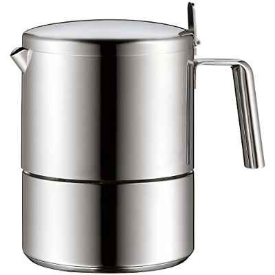 WMF Kult Cafetera exprés (6 Tazas), Acero Inoxidable Mate, 11 cm