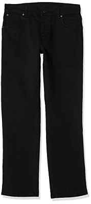 Wrangler Regular Fit Straight Leg Vaqueros, Negro (Black), 36W / 30L para Hombre