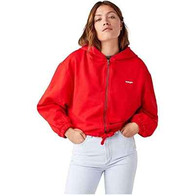 Wrangler Sudadera con Cremallera Capucha, Formula Red, XS para Mujer