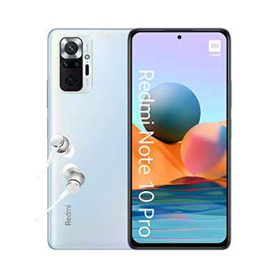 Xiaomi Redmi Note 10 Pro - Smartphone 8+128GB, 6,67" AMOLED DotDisplay de 120 Hz, Snapdragon 732G, 108 MP Cámara cuádruple, 5020 mAh, Azul Glaciar