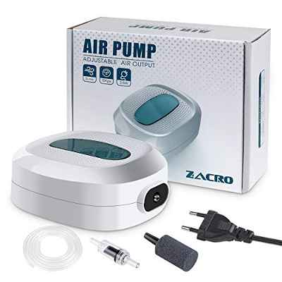 Zacro 2.5w Bomba Aire de Oxígeno para Acuarios, Caudal 3L / min,Tranquilo